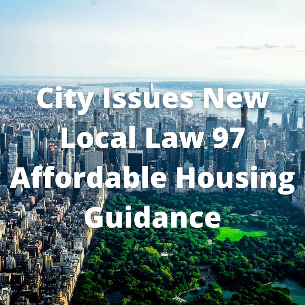 City Issues New Local Law 97 Affordable Housing Guidance
