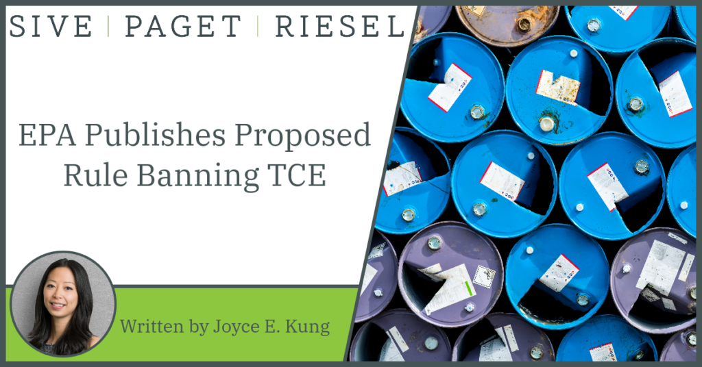 EPA Publishes Proposed Rule Banning TCE